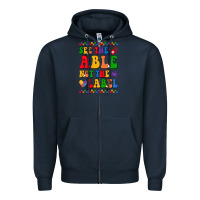 Navy see the able not the label Zipper Hoodie - CowhideDigitalArt