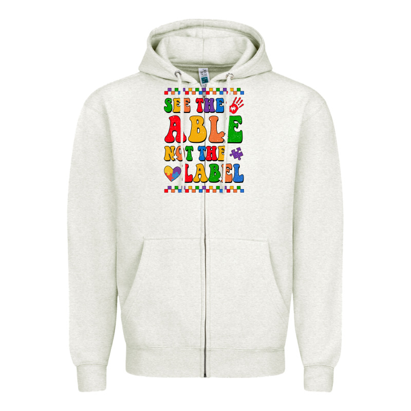 See The Able Not The Label Zipper Hoodie by CowhideDigitalArt | Teevron
