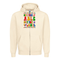 Sandshell see the able not the label Zipper Hoodie - CowhideDigitalArt