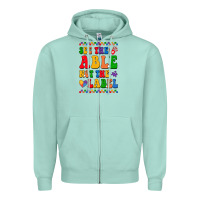 Seafoam see the able not the label Zipper Hoodie - CowhideDigitalArt