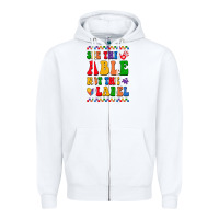 White see the able not the label Zipper Hoodie - CowhideDigitalArt