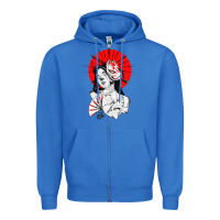 True Royal japanese geisha samurai fox mask red sun Zipper Hoodie - tuanDangUi
