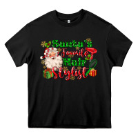 Black santas favorite hair stylist Heavy Core Tee - MaliasSmallBusiness