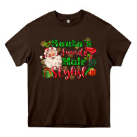 Chocolate Brown santas favorite hair stylist Heavy Core Tee - MaliasSmallBusiness
