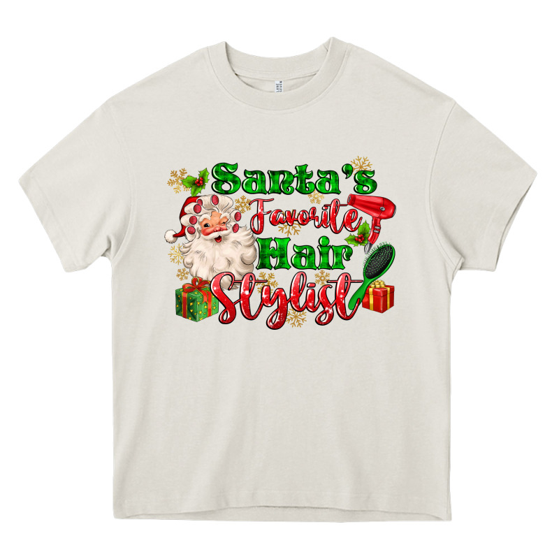 Santas Favorite Hair Stylist Heavy Core Tee by MaliasSmallBusiness | Teevron