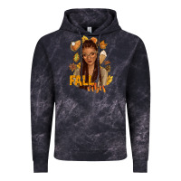 Cloud Black Fall vibes afro woman Vintage Hoodie - NancyCooperArtShop