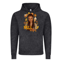 Vintage Black Fall vibes afro woman Vintage Hoodie - NancyCooperArtShop