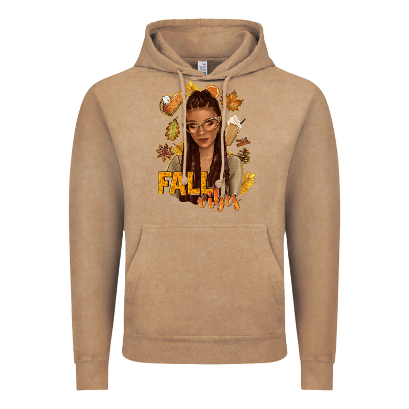 Fall Vibes Afro Woman Vintage Hoodie by NancyCooperArtShop | Teevron