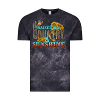 Cloud Black Raised on Country and Sunshine Vintage Tee - texasbilliewilder