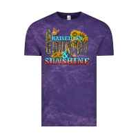Cloud Purple Raised on Country and Sunshine Vintage Tee - texasbilliewilder