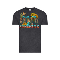 Vintage Black Raised on Country and Sunshine Vintage Tee - texasbilliewilder