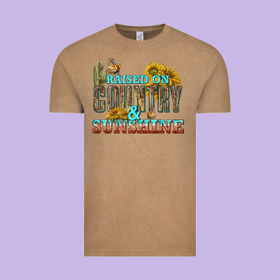 Raised On Country And Sunshine Vintage Tee Designed By Texasbilliewilder