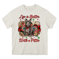 Cream Christmas life is better with a pittie Heavy Core Tee - JahusDesignShop