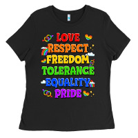 Black love respect freedom tolerance equality pride Ladies Tee - LillyAllenDesigns