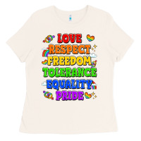 Bone love respect freedom tolerance equality pride Ladies Tee - LillyAllenDesigns