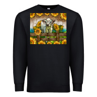 Black Western Charolais Heifer With Sunflowers Premium Sweatshirt - LillyAllenDesigns