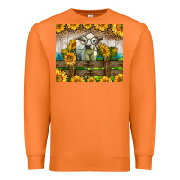 Carrot Western Charolais Heifer With Sunflowers Premium Sweatshirt - LillyAllenDesigns