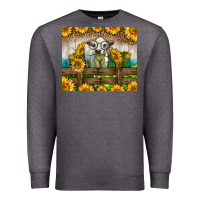 Charcoal Heather Western Charolais Heifer With Sunflowers Premium Sweatshirt - LillyAllenDesigns
