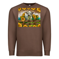 Chestnut Western Charolais Heifer With Sunflowers Premium Sweatshirt - LillyAllenDesigns