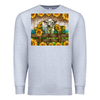 Heather Grey Western Charolais Heifer With Sunflowers Premium Sweatshirt - LillyAllenDesigns