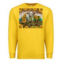 Lemon Western Charolais Heifer With Sunflowers Premium Sweatshirt - LillyAllenDesigns