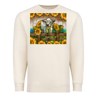Sandshell Western Charolais Heifer With Sunflowers Premium Sweatshirt - LillyAllenDesigns