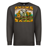 Smoke Western Charolais Heifer With Sunflowers Premium Sweatshirt - LillyAllenDesigns