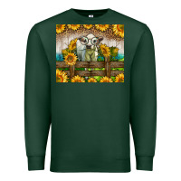 Sports Green Western Charolais Heifer With Sunflowers Premium Sweatshirt - LillyAllenDesigns