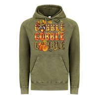 Vintage Olive Gobble gobble turkey Thanksgiving Vintage Hoodie - NancyCooperArtShop