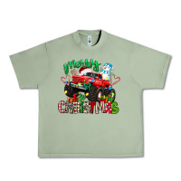 Oil Green merry christmas monster truck Urban Heavy Tee - texasbilliewilder