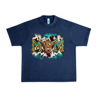 Navy highland cow mom Urban Heavy Tee - JahusDesignShop