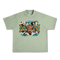 Oil Green highland cow mom Urban Heavy Tee - JahusDesignShop
