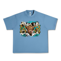 Pebble Blue highland cow mom Urban Heavy Tee - JahusDesignShop