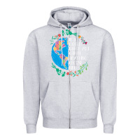 Heather Grey Autism Awareness Kindness Puzzle Earth Zipper Hoodie - CowhideDigitalArt