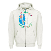 Oatmeal Heather Autism Awareness Kindness Puzzle Earth Zipper Hoodie - CowhideDigitalArt