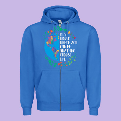 Autism Awareness Kindness Puzzle Earth Zipper Hoodie Designed By Cowhidedigitalart