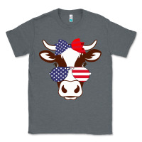 Charcoal Heather Cow 4Th Of July Independence Day Classic Tee - Bettercallsaul