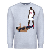 Heather Grey sekou doumbouya over tristan thompson Premium Sweatshirt - tuanDangUi