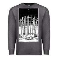 Charcoal Heather ten of swords   x of swords   tarot card   major arcana   fortune tell Premium Sweatshirt - tuanDangUi