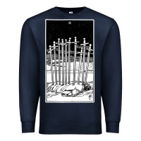 Navy ten of swords   x of swords   tarot card   major arcana   fortune tell Premium Sweatshirt - tuanDangUi