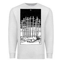 Oatmeal Heather ten of swords   x of swords   tarot card   major arcana   fortune tell Premium Sweatshirt - tuanDangUi