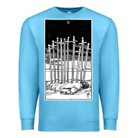 Ocean Blue ten of swords   x of swords   tarot card   major arcana   fortune tell Premium Sweatshirt - tuanDangUi