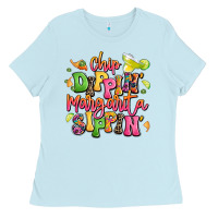 Baby Blue chip dippin' margarita sippin' Ladies Tee - LillyAllenDesigns
