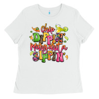 White chip dippin' margarita sippin' Ladies Tee - LillyAllenDesigns