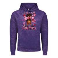 Cloud Purple just a girl who loves pink christmas afro messy bu Vintage Hoodie - texasbilliewilder