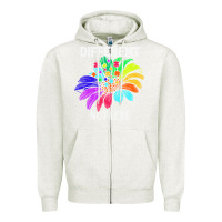 Oatmeal Heather Different Not Less Daisy Autism Puzzle Zipper Hoodie - CowhideDigitalArt