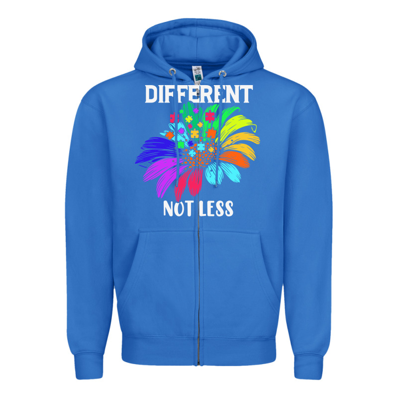 Different Not Less Daisy Autism Puzzle Zipper Hoodie by CowhideDigitalArt | Teevron
