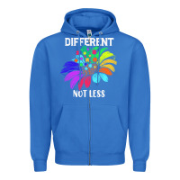 True Royal Different Not Less Daisy Autism Puzzle Zipper Hoodie - CowhideDigitalArt