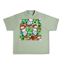 Oil Green Christmas cute hippo sitting Urban Heavy Tee - NancyCooperArtShop