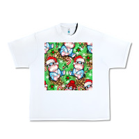 White Christmas cute hippo sitting Urban Heavy Tee - NancyCooperArtShop